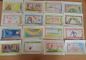 Galeria znaczków pocztowych wykonanych przez dzieci