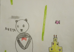 Panda o imieniu Aneta - samodzielna praca dziecka.